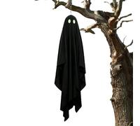 Halloween Ghosts Outdoor | 120cm Large Spooky Glowing Eyes | Green Eyes Light Up Ghost | for Home Office Indoor Front Door Garden Yard Patio Porch Pathway Tree Party Holiday