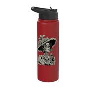 Halloween La Catrina Soufflant Souhaits Crâne De Sucre Stainless Steel Insulated Water Bottle