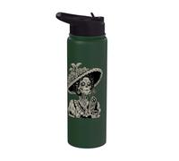 Halloween La Catrina Soufflant Souhaits Crâne De Sucre Stainless Steel Insulated Water Bottle