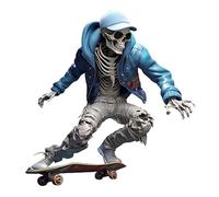 Halloween Ornements Squelette Figurines Motorbike Squelette Statue Resin Skateboard Cool Squelette Figurines 2023 Nouveau petit décor de squelette de crâne pour Halloween Party Office Artisanat