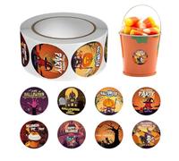 Halloween Stickers Roll, Adhesive Pumpkin Halloween Sealing Stickers