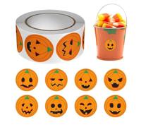 Halloween Stickers Roll, Adhesive Pumpkin Halloween Sealing Stickers