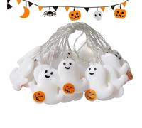 Halloween String Lights Outdoor - 10 LEDs Waterproof Ghost & Pumpkin
