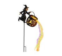 Halloween Witch Cauldron Garden Light, Halloween Decorations Outdoor Waterfall-Style Colorful Witch's Garden Stake Light, for Yard Lawn Porch Party