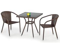 Halmar | table de balcon - table de jardin - mobile - plateau en verre - design élégant - durable et fonctionnel