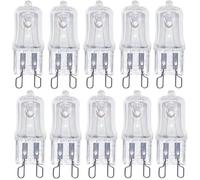 HaloPin Lot de 10 ampoules halogènes G9 230 V 20 W Transparent Remplacement pour angle d'éclairage Blanc chaud 2700 K