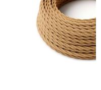 HALOTEC Câble électrique textile torsadé 5m | Jute naturel pour lampes décoratives double fil 2x0,75mm² | Câble tressé vintage éclairage intérieur salon | Rouleau câble tissu couleur jute beige