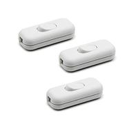HALOTEC Lot de 3 Interrupteurs Unipolaires Blancs pour Lampe | Design Équilibré Élégant | Installation Facile et Rapide | Précision 2A 250V | Compacts, Durables | Idéal pour Bureaux, Tables