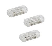 HALOTEC. Pack de 3 interrupteurs unipolaires pour lampe de table couleur transparente design élégant | Facile à assembler | 2A | 250 V | Bascule marche et arrêt