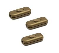 HALOTEC | Pack de 3 Interrupteurs unipolaires pour Lampe de Table | Doré | 2A 250V | Fabriqué en Italie | Installation Facile | Basculant Marche/Arrêt