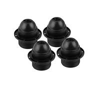 HALOTEC | Pack de 4 Douilles E27 | Anneau de Fixation pour Abat-Jour | Noir | Montage M10x1 | Fabriqué en Italie | Base pour Ampoules E27