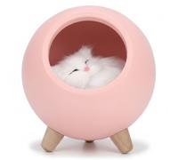 HaloVerde Veilleuse chat mignon avec contrôle de gradation tactile pour décoration de chambre d'enfant, lampe de chambre d'enfant à intensité variable avec batterie rechargeable (Rose)