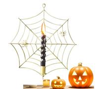 Haloween Photophore en forme de toile d'araignée, décoration murale gothique, support festif pour bougies coniques au design effrayant pour fêtes, chambre, couloir