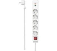 Hama 00223186 multiprise 1,4 m 5 sortie(s) CA Intérieure Blanc Blanc G