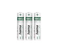 Hama 3 Piles Rechargeables AAA NiMH 700 mAh (Lot 3 Batteries Rechargeables, Charge Rapide, Très Faible Autodécharge, 1.2 Volts, pour Téléphone Fixe, Jouet, Rasoir, Télécommande, Caméra, Flash)
