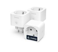 Hama 3 Prises Connectées Wifi Matter (Prise Wifi Alexa/Google, App Control, 16A 3680W, Aucun Hub requis, Programmez & Controlez vos appareils à distance) Blanc