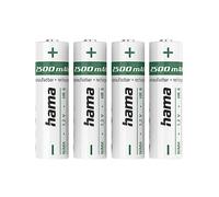 Hama 4 Piles Rechargeables AA NiMH 2500 mAh (Lot 4 Batteries Rechargeables, Charge Rapide, Très Faible Autodécharge, 1.2 Volts, pour Téléphone Fixe, Jouet, Rasoir, Télécommande, Caméra, Flash)