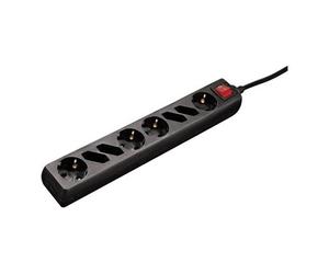 Hama 8-Way Power Strip with Switch - Coupe-circuit - CA 230 V - connecteurs de sortie : 8 - 1.4 m cordon - noir