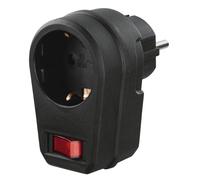 Hama Adaptateur de prise (prise de contact de protection, adaptateur de prise avec interrupteur, interrupteur marche/arrêt, adaptateur, prise de contact de protection, économie d'énergie, économie