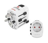 Hama Adaptateur de Voyage du Monde 3 Broches (système Coulissant de Pays, Plus de 150 Pays, Adaptateur de Prise Universel, Contact de Protection, Type de Prise B, G, I, J, L, N, pour Prise de Type C