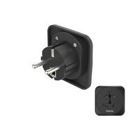 Hama Adaptateur de voyage 00223454 Type E/F, 3 pôles, universel, noir