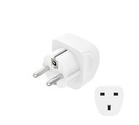 Hama Adaptateur Voyage Type G, 3 Pôles (Connecteur Prises Anglaises vers Europe - Convient aux appareils avec ou sans Mise à la Terre) Blanc