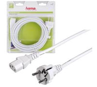 Hama Câble d’alimentation froid 5 m C13 3-Pol Schuko CEE 7/4 Blanc