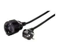 Hama Profi Extension Cable with Earth Contact, 2 m, black Noir
