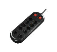 Hama - Coupe-circuit - CA 230 V - 3500 watt - connecteurs de sortie : 10 (CEE 7/4) - 2 m cordon - noir