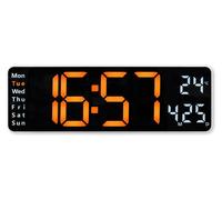 Hama Digitale Wanduhr Santa Cruz, Thermometer, großes Display, Fernbedien., WS (00222224)