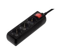 Hama Distribution Panel 3-Way 45° with Switch - Coupe-circuit - CA 230 V - connecteurs de sortie : 3 - 1.4 m cordon - noir (pack de 10)