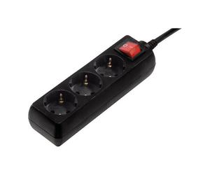 Hama Distribution Panel 3-Way 45° with Switch - Coupe-circuit - CA 230 V - connecteurs de sortie : 3 - 1.4 m cordon - noir (pack de 10)