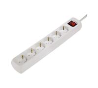Hama Multiprise 6 Prises 16A avec Interrupteur (Rallonge multiprises 1.4m, Bloc 6 Prises Type F Schuko, 3680W Max, Idéal Bureau PC luminaires, Atelier, Meuble TV, Garage) Blanc