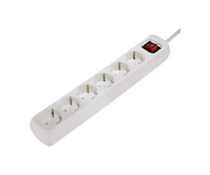 Hama Distribution Panel 6-Way 45° with Switch - Coupe-circuit - CA 230 V - connecteurs de sortie : 6 - 1.4 m cordon - blanc (pack de 15)