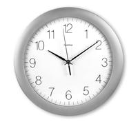 Hama Horloge Murale DCF Tenerife (Pendule Murale Radio-Pilotée, diam. 30 cm, Affichage Extra Large, Horloge Analogique, Aiguilles Heures Minutes et Secondes, Couvercle en Verre, Pile Incluse) Argenté