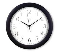 Hama Horloge Murale DCF Tenerife (Pendule Murale Radio-Pilotée, diam. 30 cm, Affichage Extra Large, Horloge Analogique, Aiguilles Heures Minutes et Secondes, Couvercle en Verre, Pile Incluse) Noir
