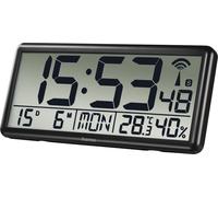 Hama Horloge murale radiocommandée Jumbo 00186352 digitale noire