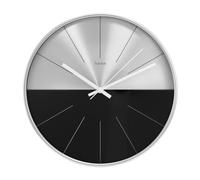 Hama Horloge murale Sardaigne – silencieuse, analogique, Ø 30 cm, noire/argt