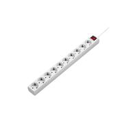 Hama Multiprise 00137234 – 10 prises, protection surtension 230 V, 3 m, blanc