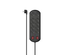 Hama Multiprise 10 Prises 2 Interrupteurs et Protection Contre surtensions - 16A-3680W (Prise Multiple Rallonge Electrique 2m, Securité Enfant, Bloc 2x5 Prises Schuko Compatible France) Noir