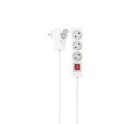 Hama Multiprise 3+1 Prises 16A avec Interrupteur (Rallonge multiprises 1.4m, Bloc 3 Prises +1 sur Le connecteur, Type F Schuko, 3680W Max, Idéal Bureau PC luminaires Atelier Meuble TV Garage) Blanc