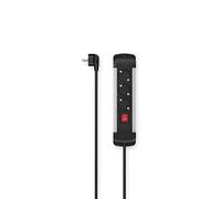 Hama Multiprise 3 Prises Interrupteur Accroches Murales - 16A-3680W (Prise Multiple Rallonge Electrique 3m, Robuste en Aluminium, Securité Enfant, Bloc 3 Prises Schuko Compatible France) Noir