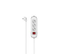 Hama Multiprise 3 Prises Interrupteur Accroches Murales - 16A - 3680W (Prise Multiple Rallonge Electrique 3m, Securité Enfant, Gestion Câbles, Bloc 3 Prises Type F Schuko Compatible France) Blanc