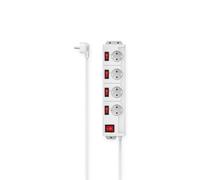 Hama Multiprise 4 prises Schuko 16A avec interrupteur individuel éclairé 1,4 m Blanc