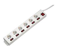 Hama Multiprise 6+1 – prises commutables, protection anti-surtension, câble 1,4 m – Blanc