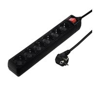 Hama Multiprise 6 prises 16A, interrupteur, protection contre les surtensions, voyant LED 3m Noir
