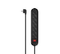 Hama Multiprise 6 Prises Interrupteur Accroches Murales - 16A - 3680W (Prise Multiple Rallonge Electrique 1.5m, Securité Enfant, Gestion Câbles, Bloc 6 Prises Type F Schuko Compatible France) Noir