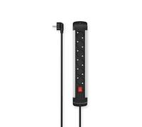 Hama Multiprise 6 Prises Interrupteur Accroches Murales - 16A-3680W (Prise Multiple Rallonge Electrique 1.5 m, Robuste en Aluminium, Securité Enfant, Bloc 6 Prises Schuko Compatible France) Noir