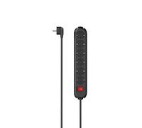 Hama Multiprise 6 Prises Interrupteur Accroches Murales - 16A-3680W (Prise Multiple Rallonge Electrique 2m, Prises à 90°, Securité Enfant, Bloc 6 Prises Schuko Compatible France) Noir