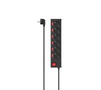 Hama Multiprise 6 prises – Protection contre les surtensions, réglage individuel, 1,4 m – Noir